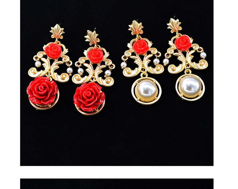 Fashion White Pearl Flower Earrings,Drop Earrings
