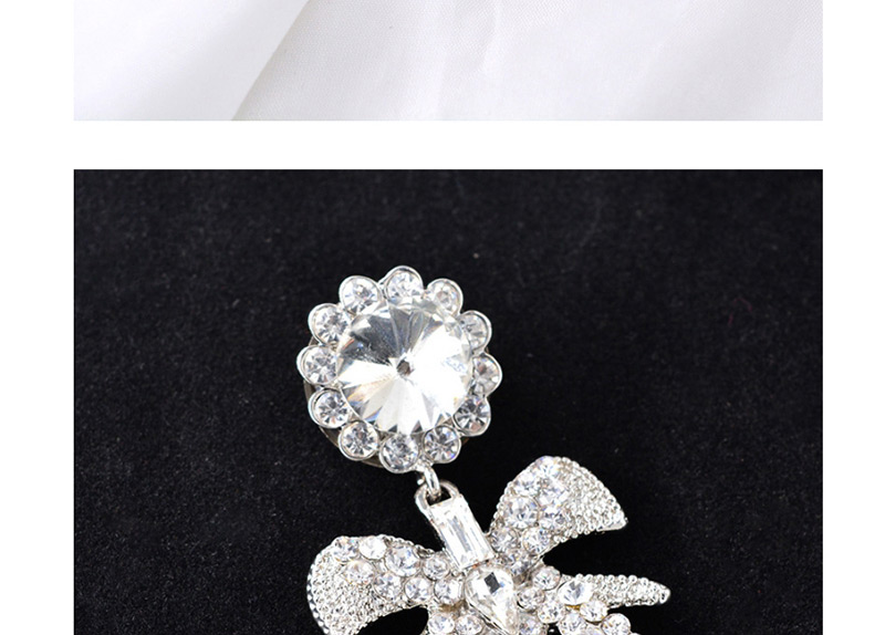 Fashion White Diamond Bow Brooch,Korean Brooches