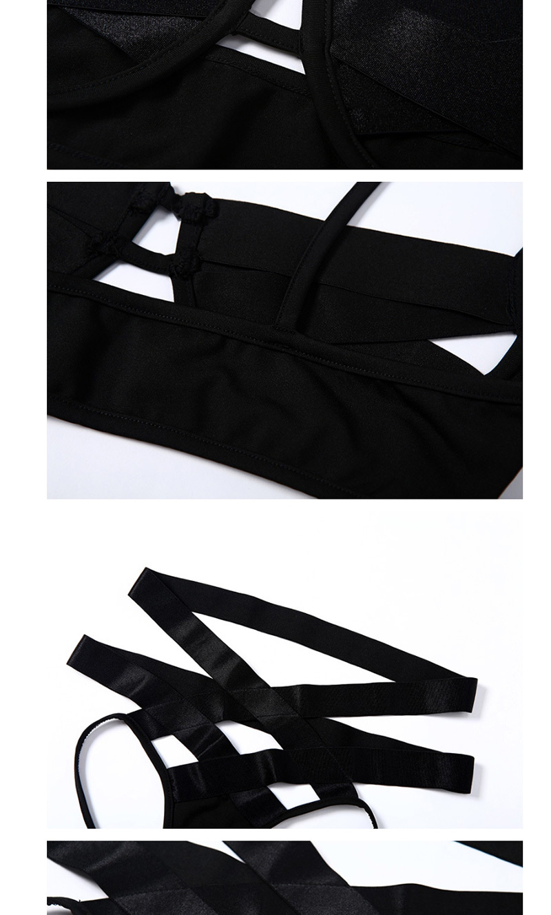 Fashion Black Sling Umbilical Vest High Waist Briefs Sexy Suit,SLEEPWEAR & UNDERWEAR