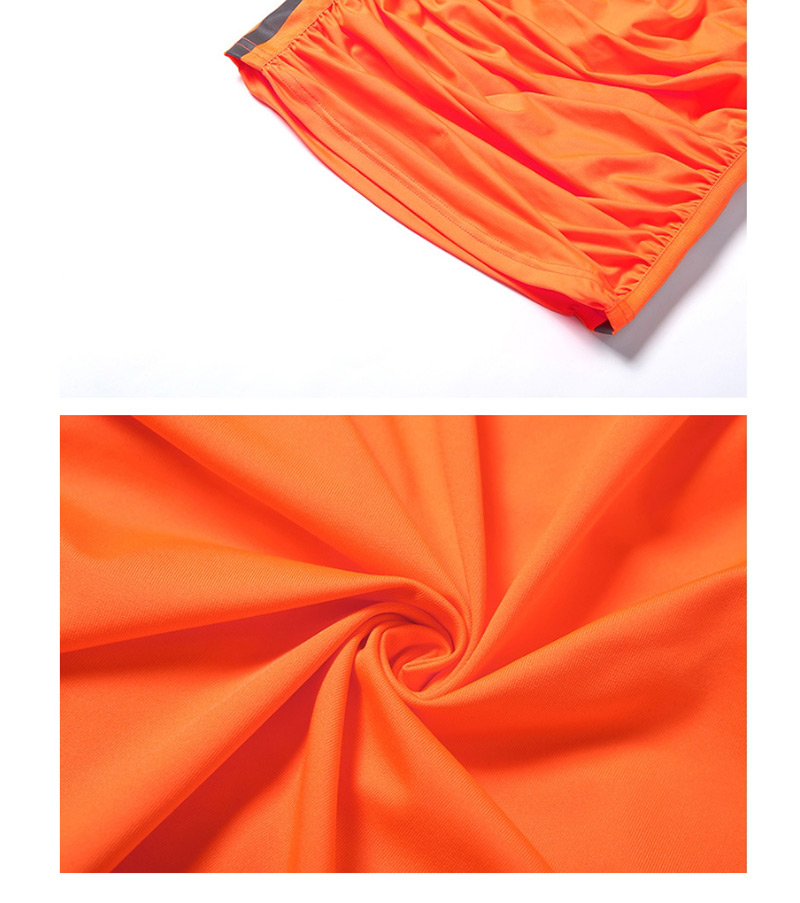 Fashion Orange Round Neck T-shirt + High Waist Skirt Suit,Tank Tops & Camis