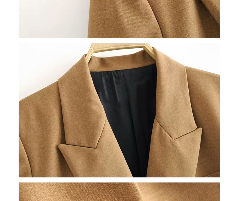 Fashion Ginger Yellow Button Stitching Casual Double-breasted Suit,Coat-Jacket