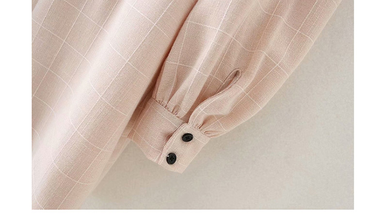 Fashion Pink Plaid Bandage Suit Collar Dress,Mini & Short Dresses
