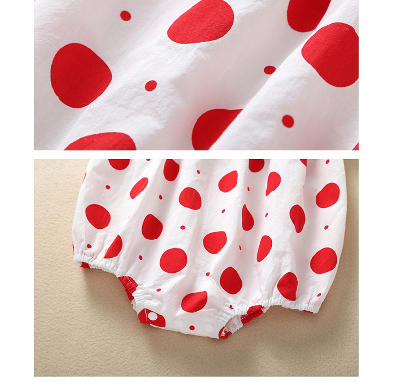 Fashion Red Polka Dot Printed Egg Baby Onesies (with Hat),Kids Clothing