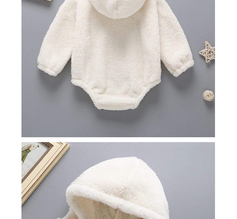 Fashion Beige Cotton Hooded One-piece Sweater,Kids Clothing