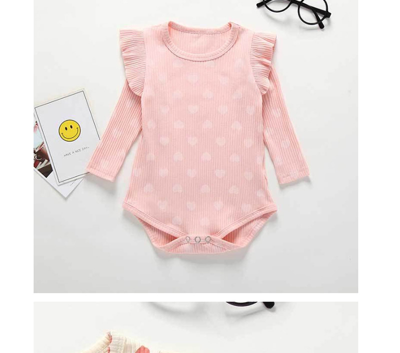 Fashion Pink Sleeveless Small Love Printed Baby Cotton Piece Jumpsuit,Kids Clothing