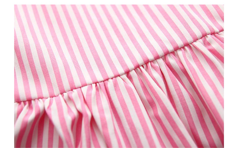 Fashion Pink Bow Stripe Skirt With Pants 2 Piece Set,Long Dress