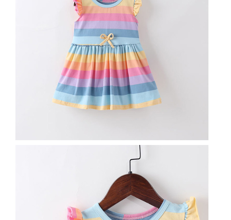 Fashion Skirt Rainbow Striped Butterfly Tank Dress,Long Dress