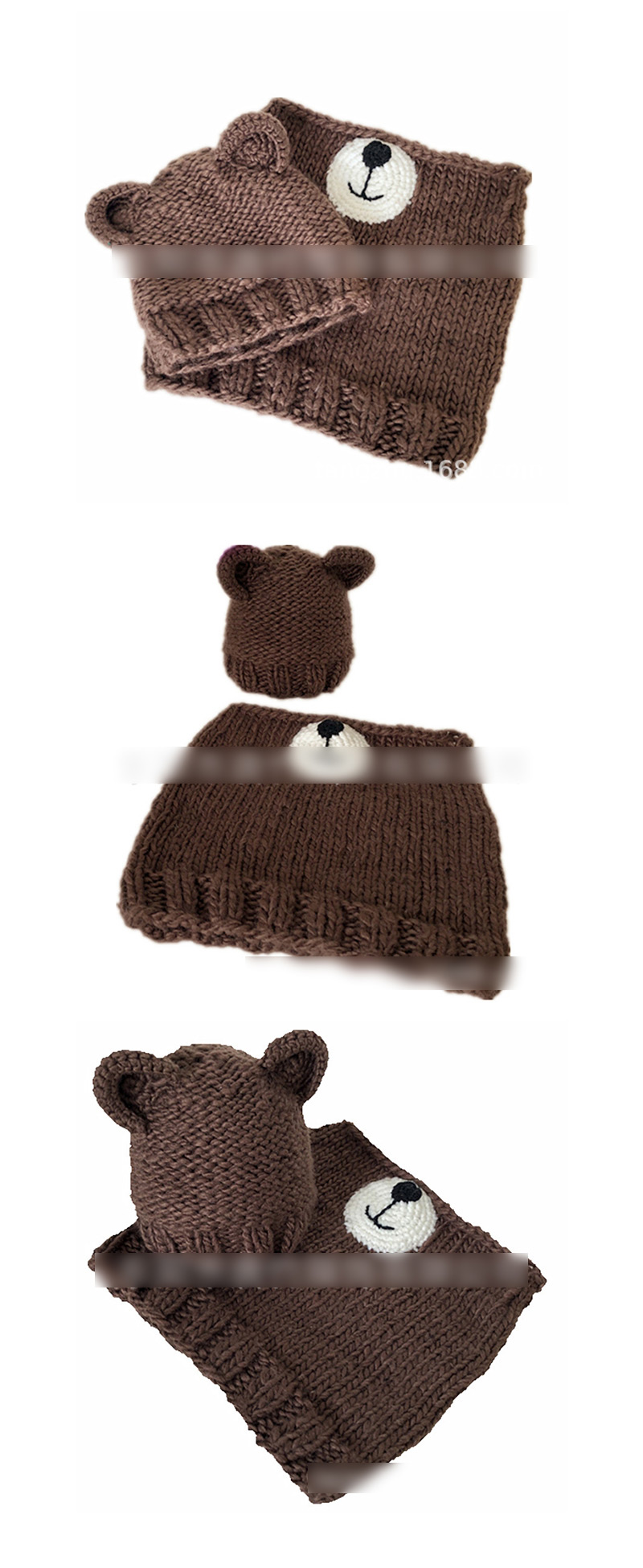 Fashion Fawn Brown Antler Bear Hat Bib Two-piece Set,Sun Hats