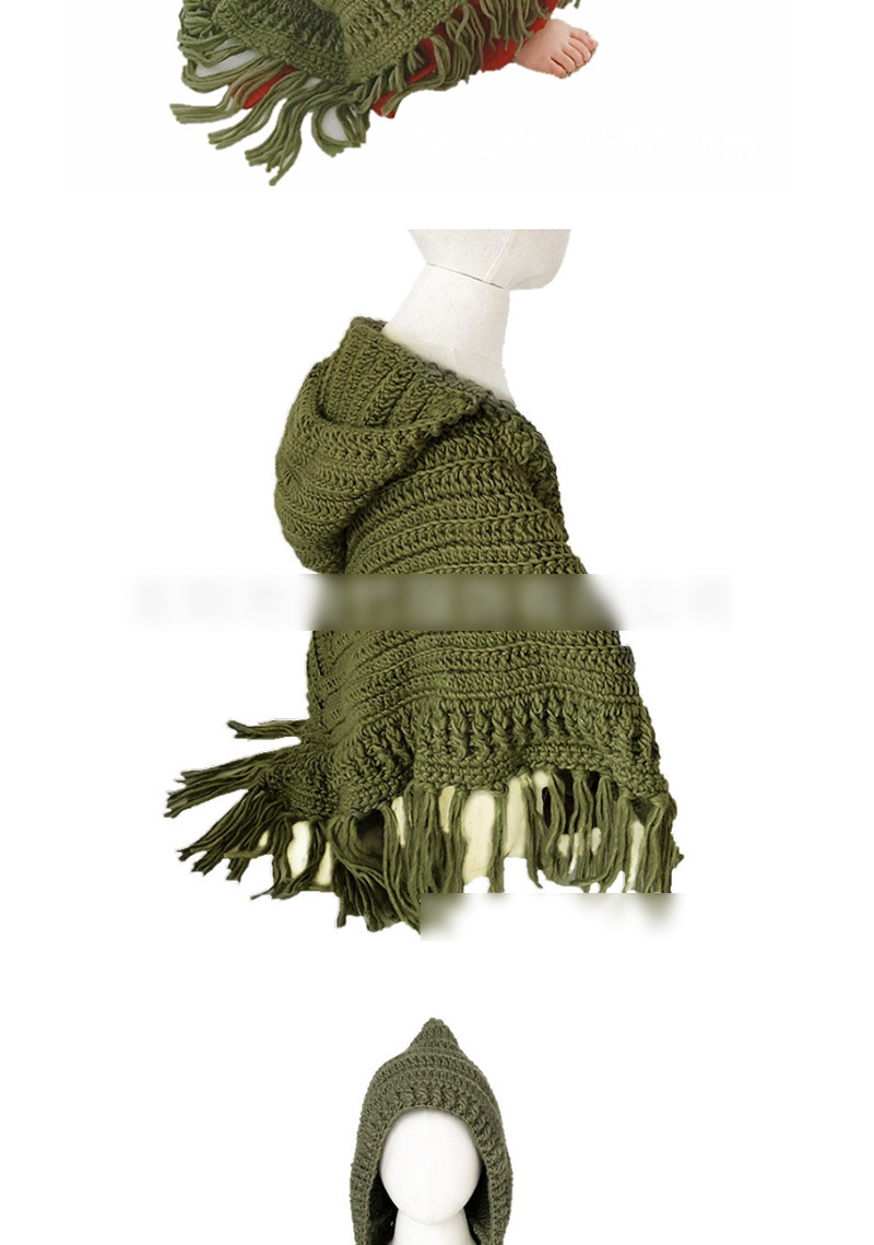 Fashion Green Wool Crochet Tassel Children