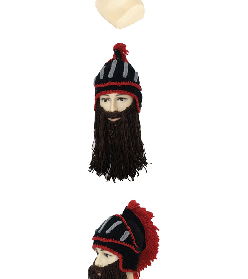 Fashion Black And Red Without A Beard Roman Brave Beard,Sun Hats