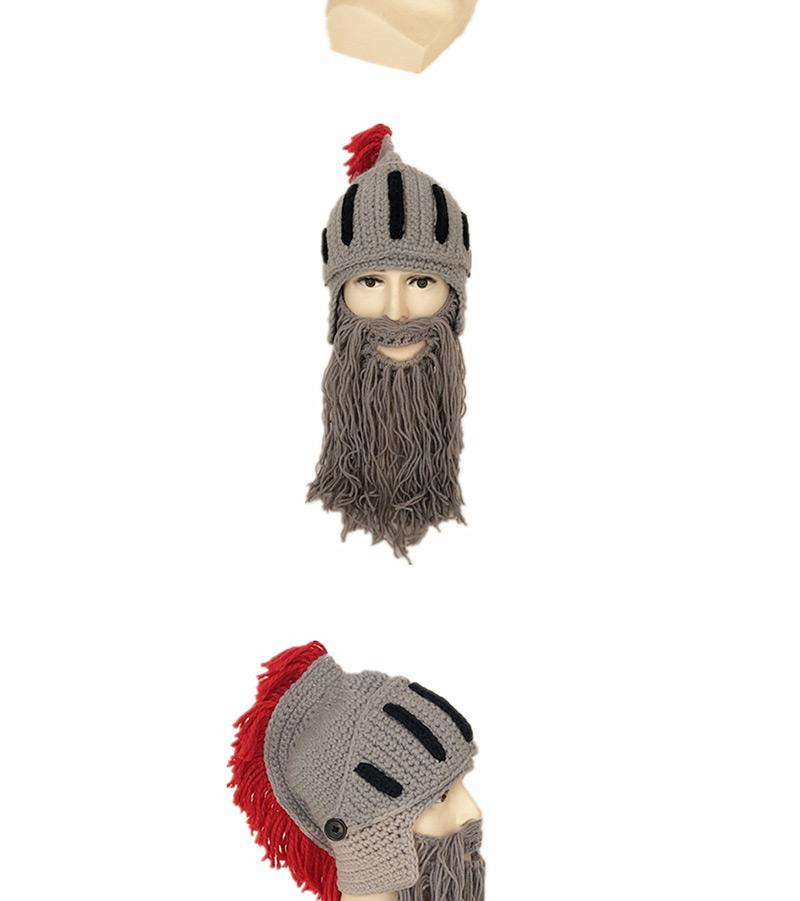 Fashion Gray + Gray Beard Roman Brave Beard,Sun Hats
