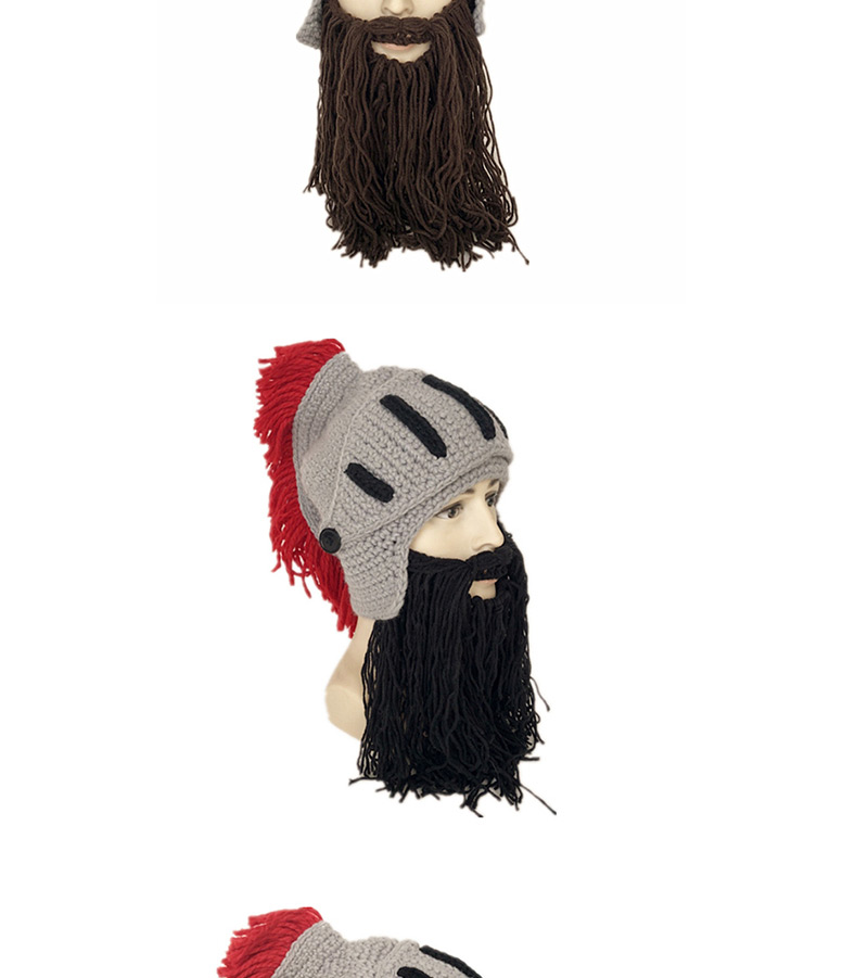 Fashion Gray + Black Beard Roman Brave Beard,Sun Hats