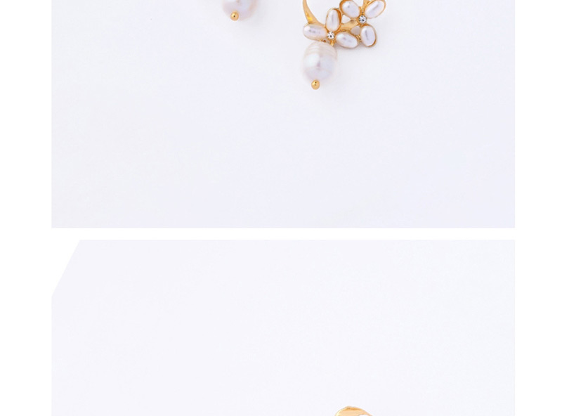 Fashion Gold Diamond Sterling Silver Natural Pearl Earrings,Drop Earrings