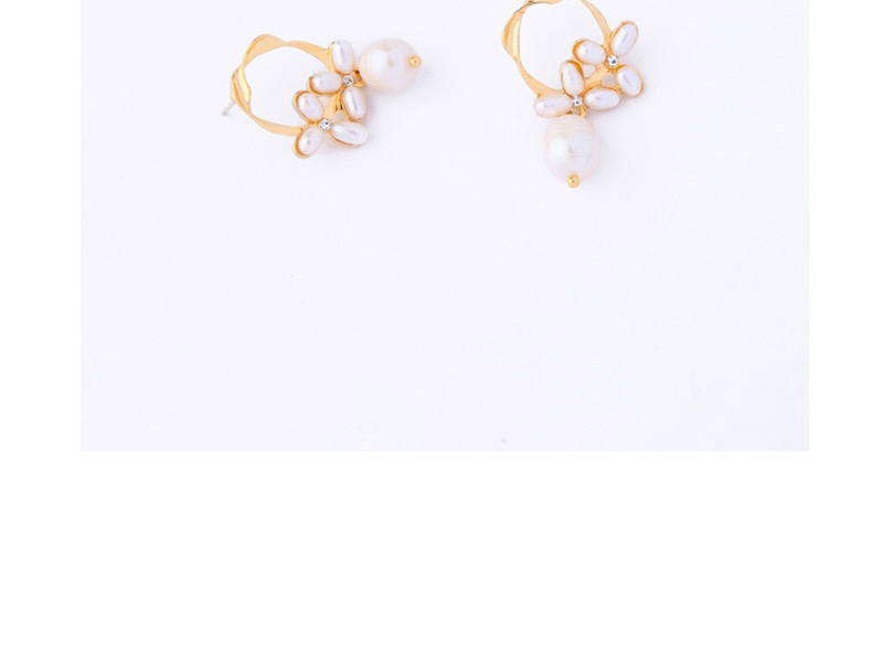 Fashion Gold Diamond Sterling Silver Natural Pearl Earrings,Drop Earrings