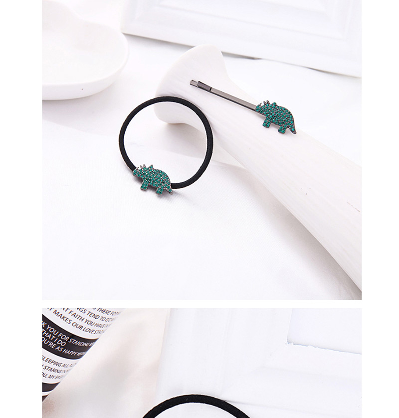 Fashion Green Diamond Rhinoceros Hair Ring,Hair Ring