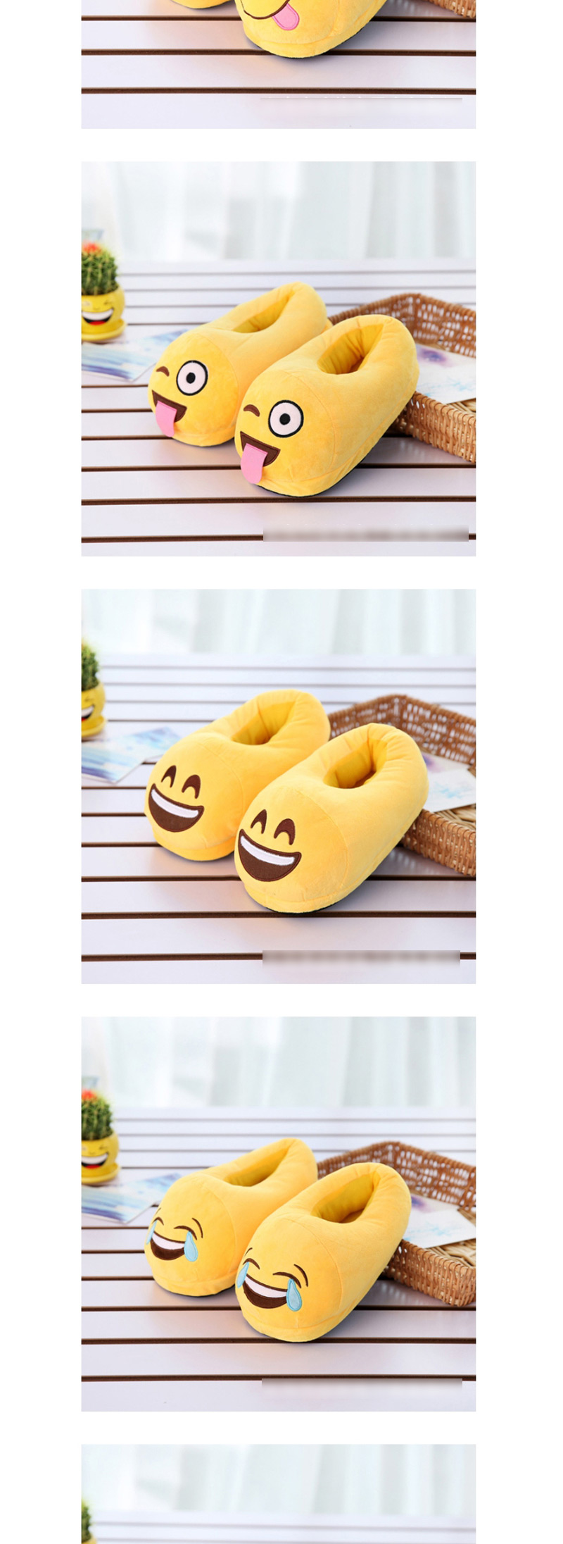 Fashion 17 Yellow Cartoon Expression Plush Bag With Cotton Slippers,Slippers