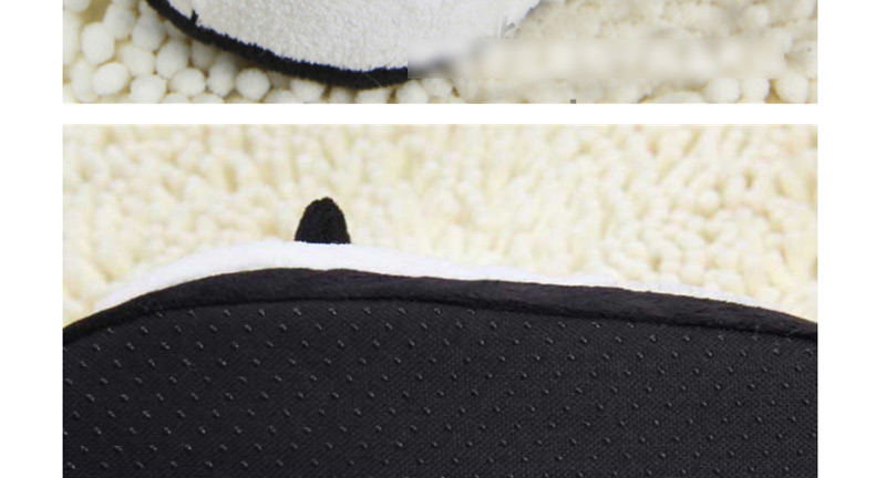 Fashion Black + White Cartoon Panda Plush Padded Cotton Slippers,Slippers