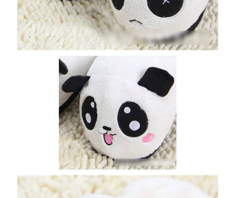 Fashion Black Cartoon Panda Plush Bag With Cotton Slippers,Slippers