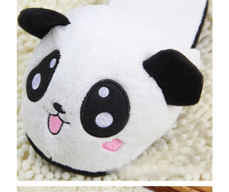Fashion Black Cartoon Panda Plush Bag With Cotton Slippers,Slippers