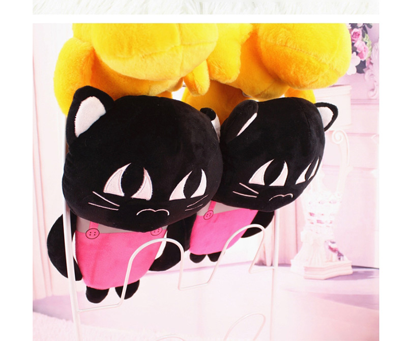 Fashion Black Cartoon Baotou Cat Plush Cotton Slippers,Slippers