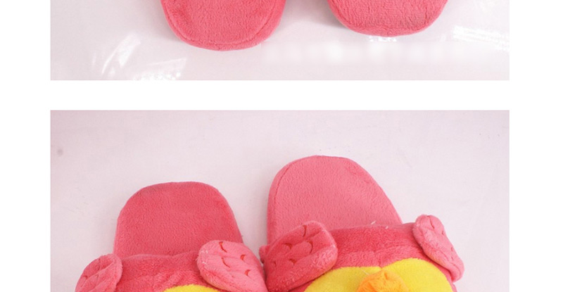 Fashion Pink Cartoon Owl Head Plush Cotton Slippers,Slippers