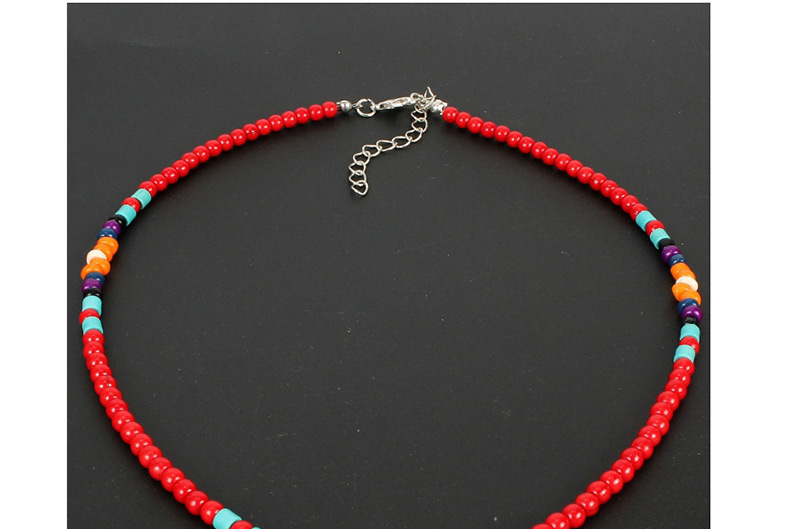 Fashion Red Natural Stone Rice Beads Necklace,Crystal Necklaces