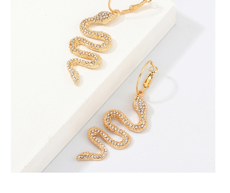 Fashion Gold Serpentine-studded Earrings,Drop Earrings