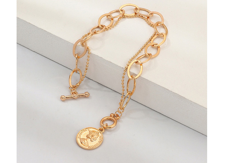 Fashion Gold Diamond Oval Chain Metal Portrait Bracelet,Fashion Bracelets