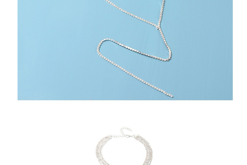 Fashion Silver Multi-layer Full Diamond Necklace,Multi Strand Necklaces