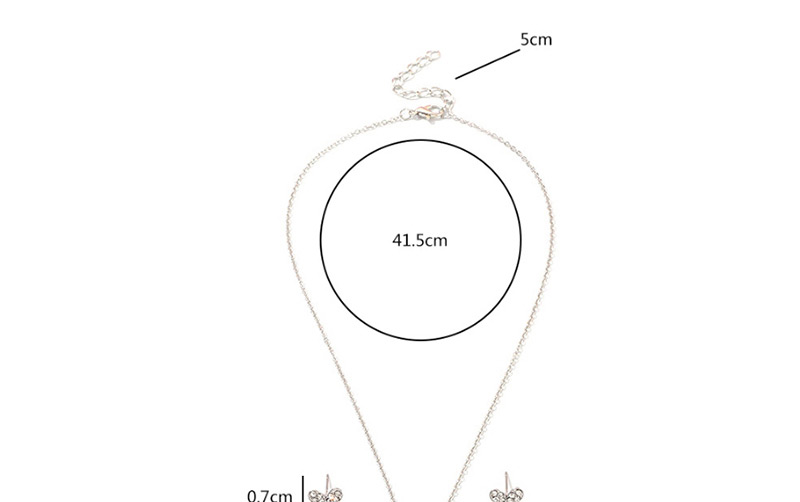 Fashion Silver Diamond Butterfly Necklace Earring Set,Jewelry Sets