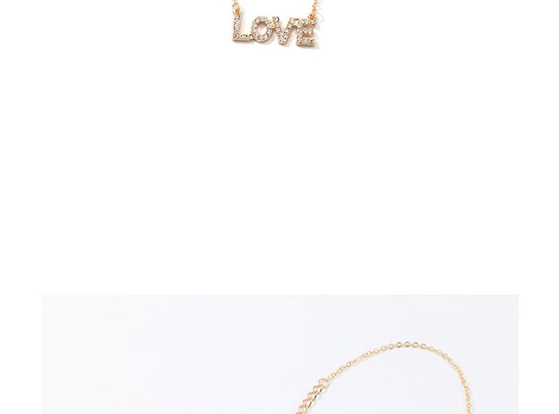 Fashion Gold Diamond Letter Love Necklace,Pendants