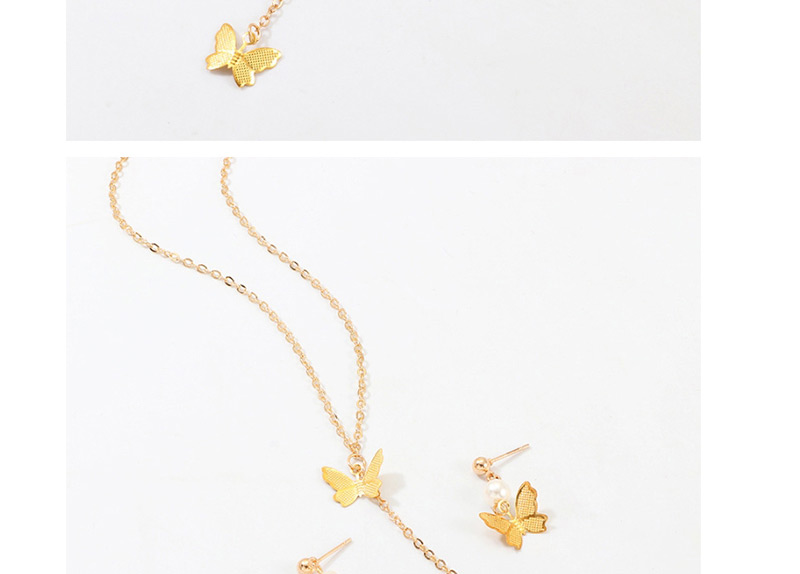 Fashion Gold Butterfly Necklace Earring Set,Jewelry Sets