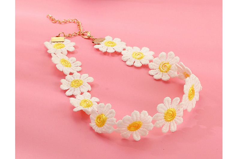 Fashion Yellow Daisy Flower Necklace,Chokers
