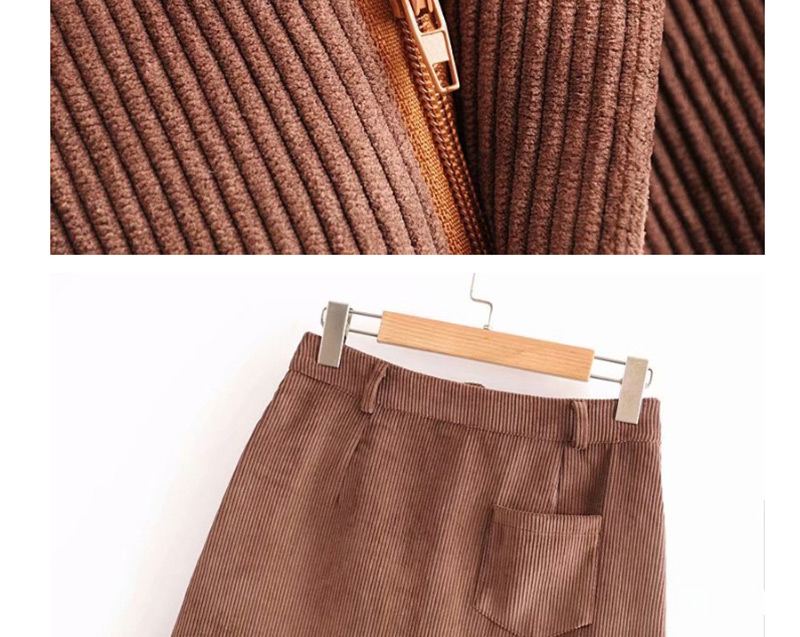 Fashion Khaki Corduroy Skirt,Skirts