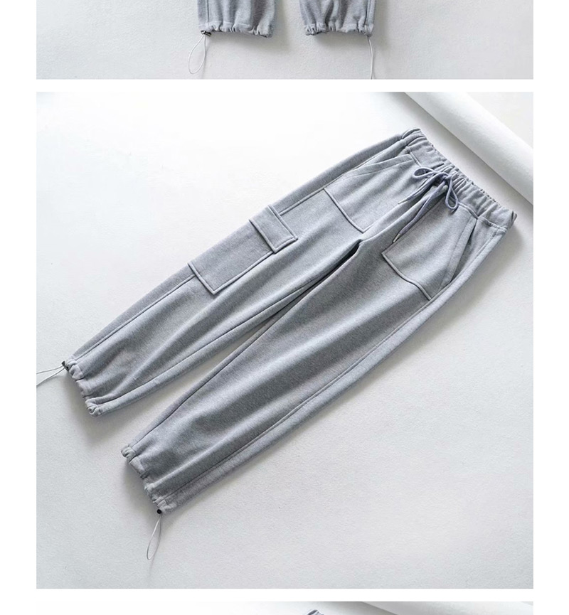 Fashion Blue Multi-pocket Strap With Sweatpants,Pants