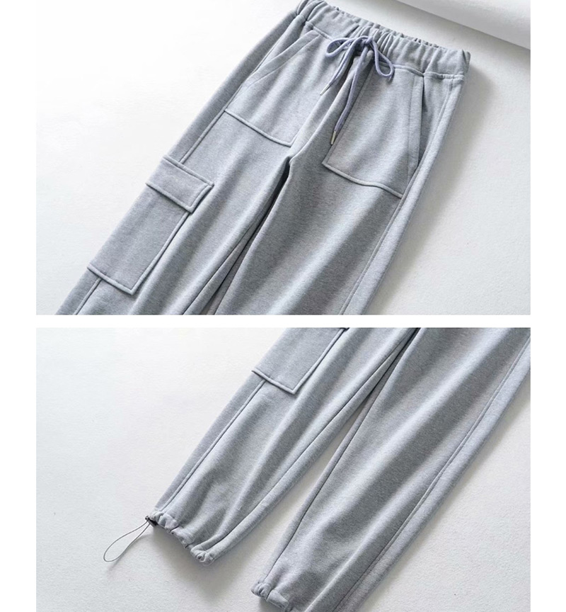 Fashion Blue Multi-pocket Strap With Sweatpants,Pants