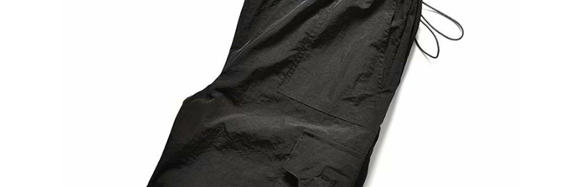 Fashion Black Multi-pocket Foot Elasticated Overalls,Pants
