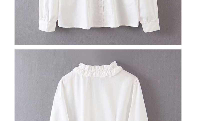 Fashion White Fungus Flower Tufted Shirt,Sweatshirts