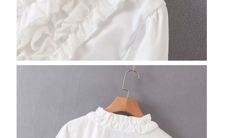 Fashion White Fungus Flower Tufted Shirt,Sweatshirts