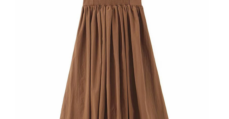 Fashion Coffee Color Eye Strap High Waist Skirt,Skirts