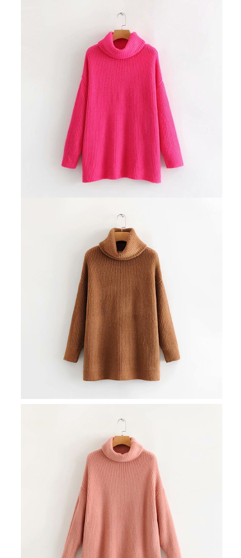 Fashion Khaki Turtleneck Sweater,Sweater