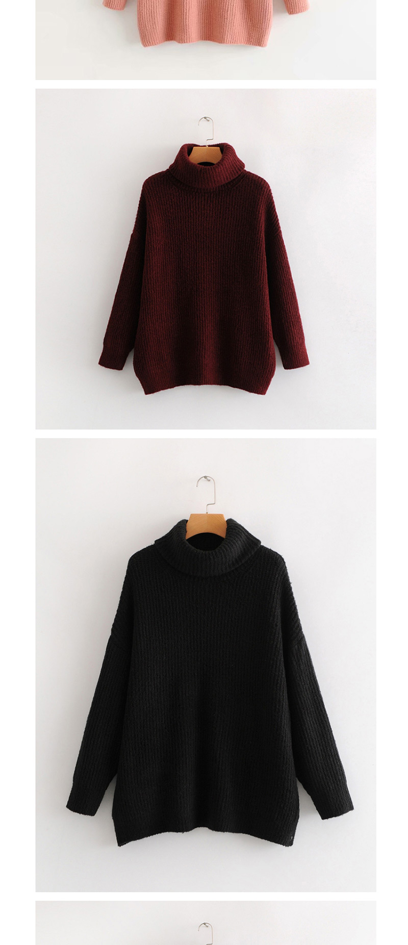 Fashion Crimson Turtleneck Sweater,Sweater