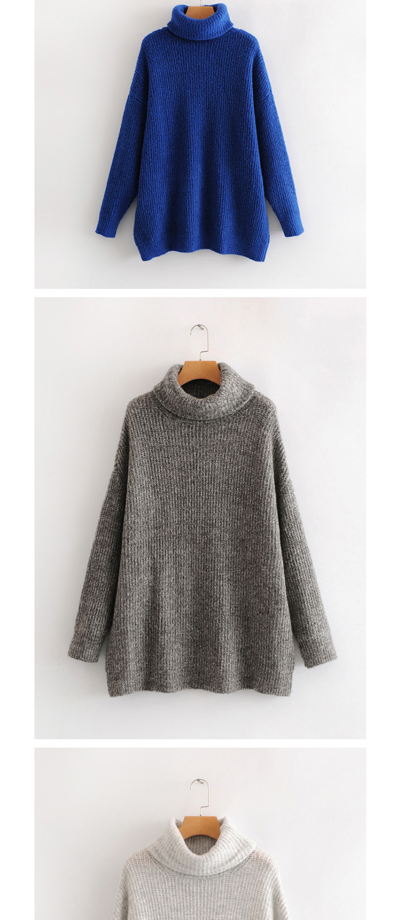 Fashion White Turtleneck Sweater,Sweater