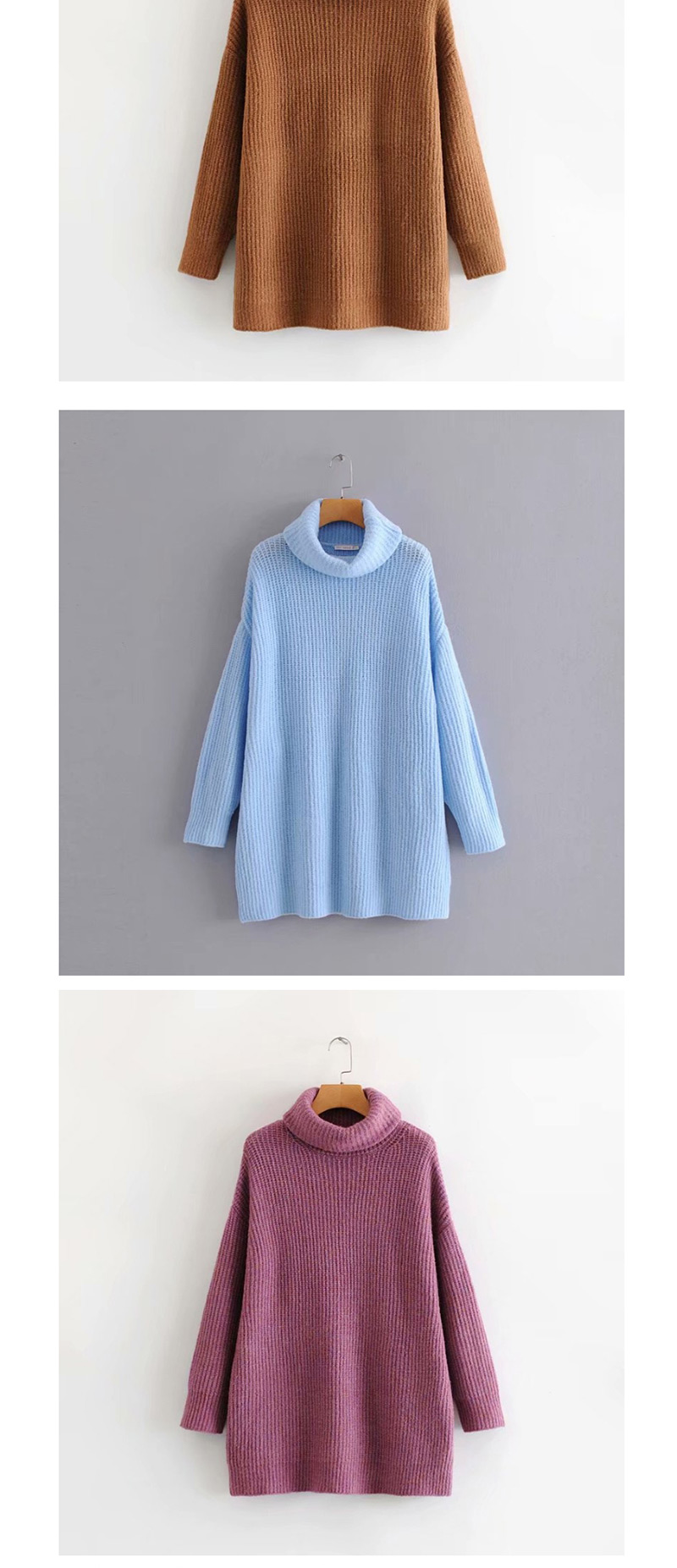 Fashion Sapphire Turtleneck Sweater,Sweater