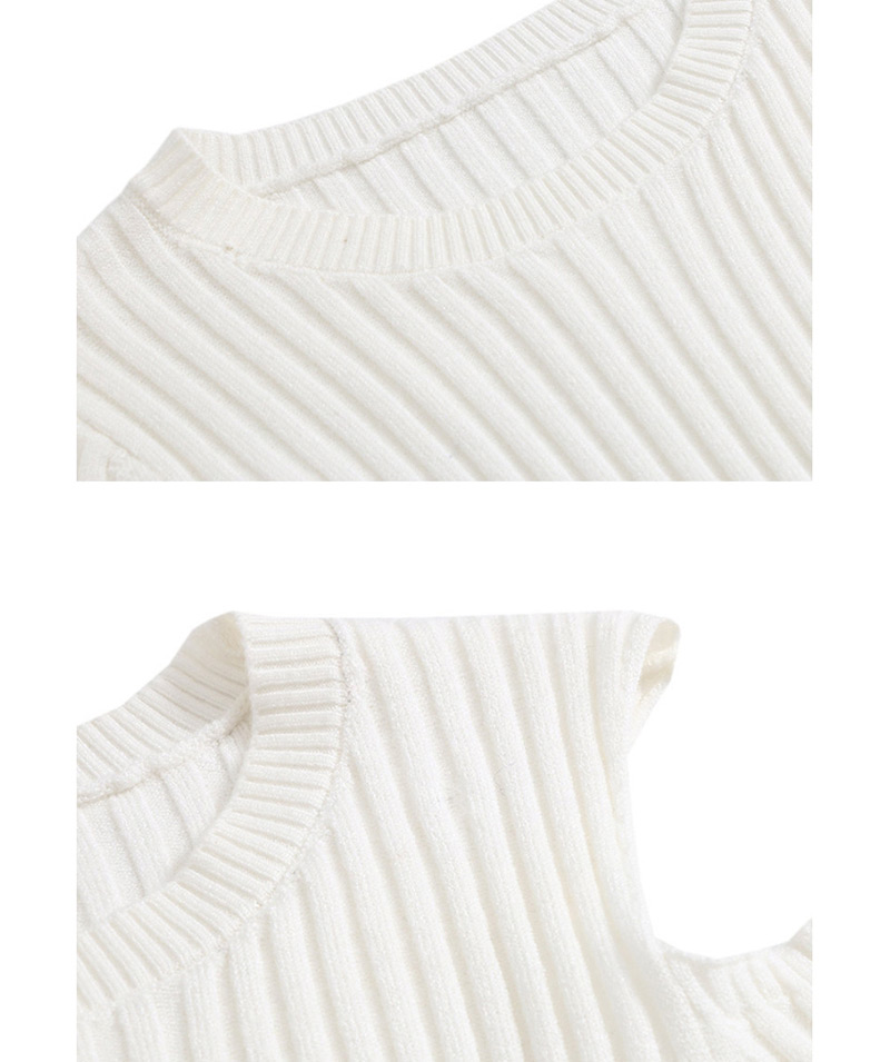 Fashion White One-side Strapless Sweater,Sweater