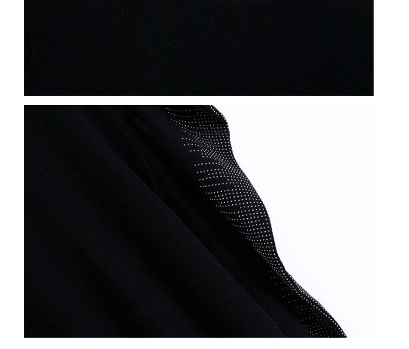 Fashion Black Bright Sleeve Stitching Round Neck Pullover,Sweater