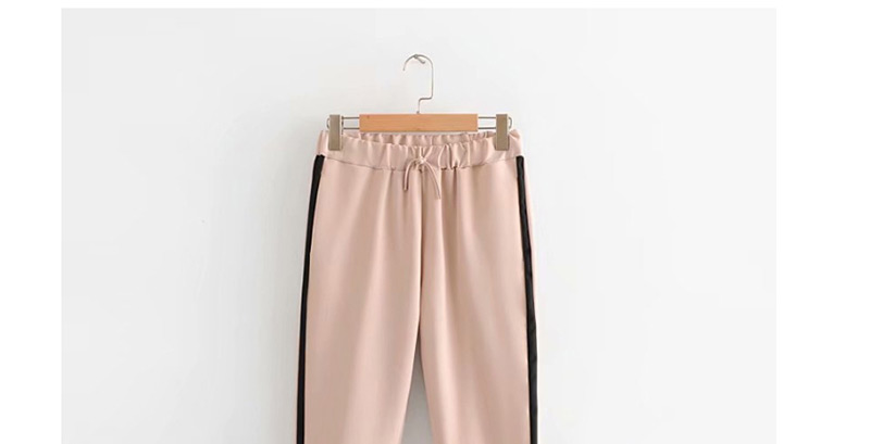 Fashion Pink Colorblock Lace Trousers,Pants