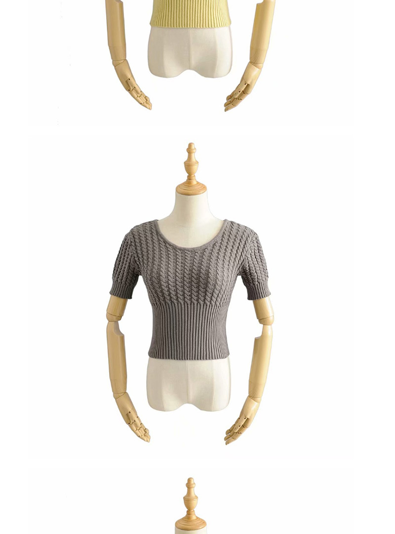 Fashion Beige Twisted Knit Sweater,Sweater