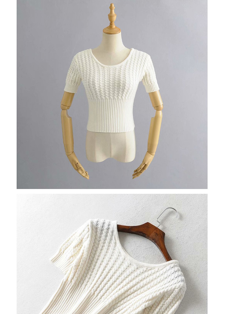 Fashion Beige Twisted Knit Sweater,Sweater