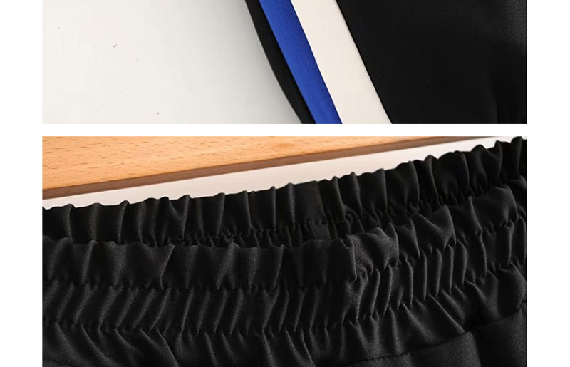 Fashion Black Colorblock Striped Straight Pants,Pants